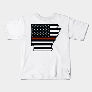 Fireman Arkansas flag Kids T-Shirt